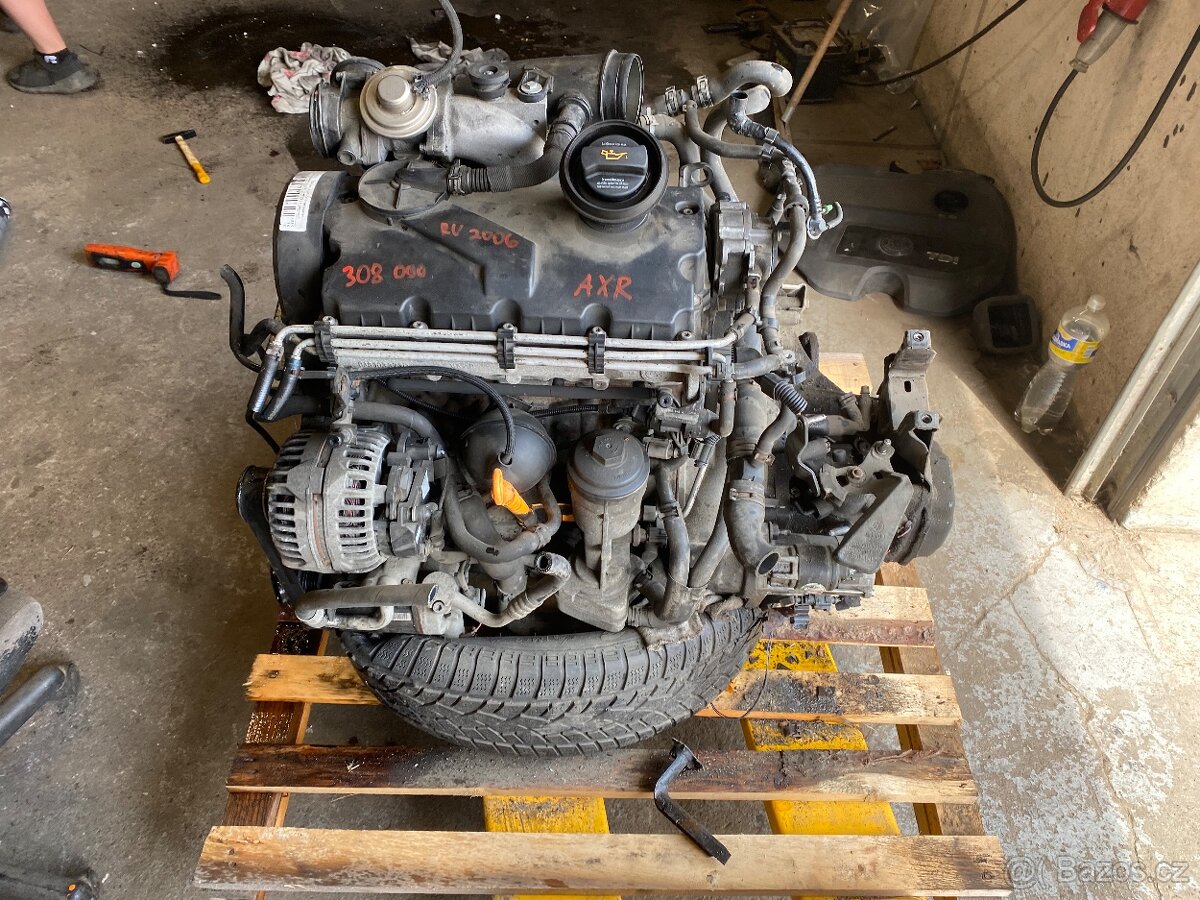 Motor + převodovka 1.9TDI 74kw AXR