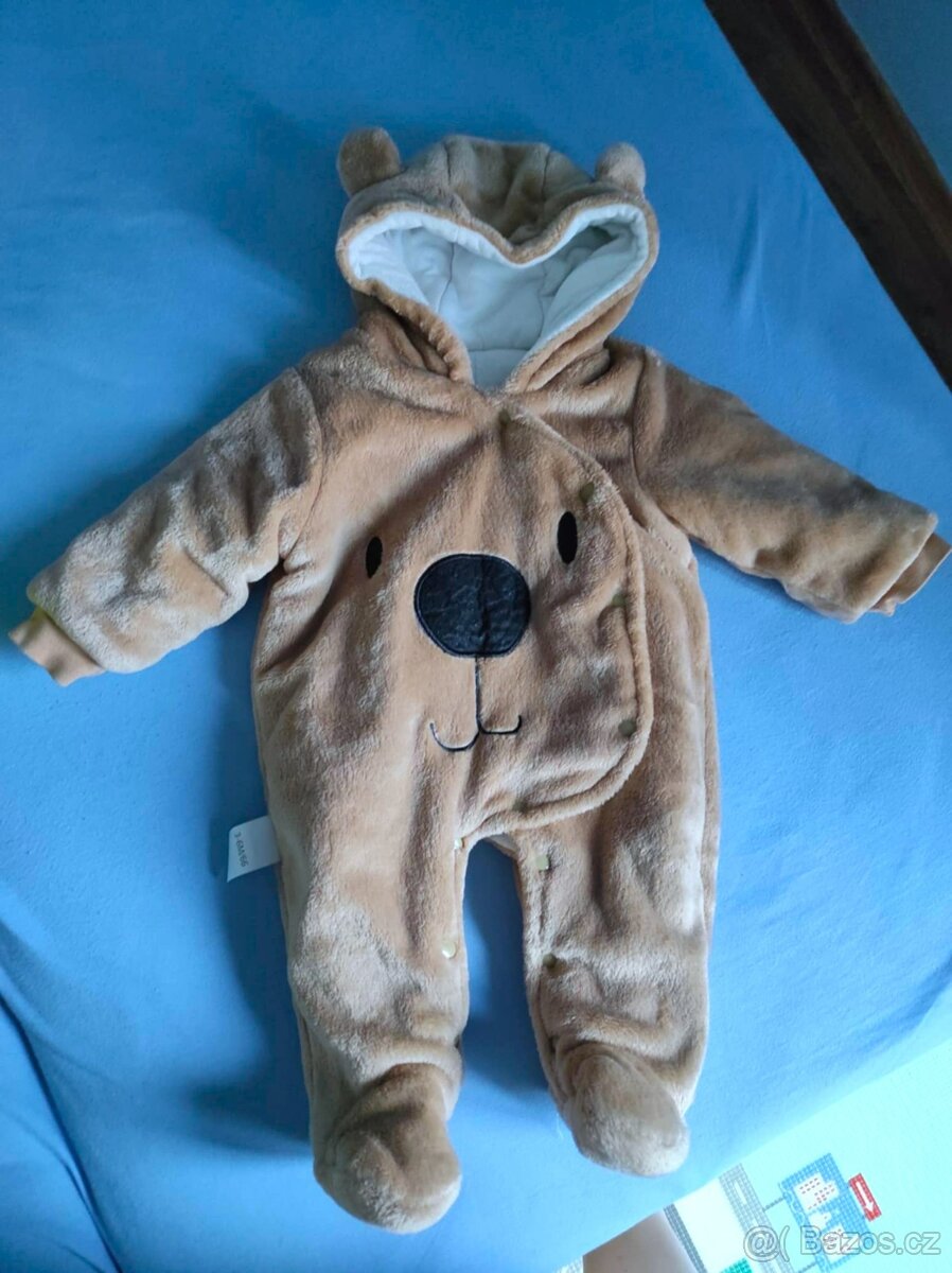 Kojenecká podzimní/zimní/jarní kombinéza Hnědý méďa, vel. 68