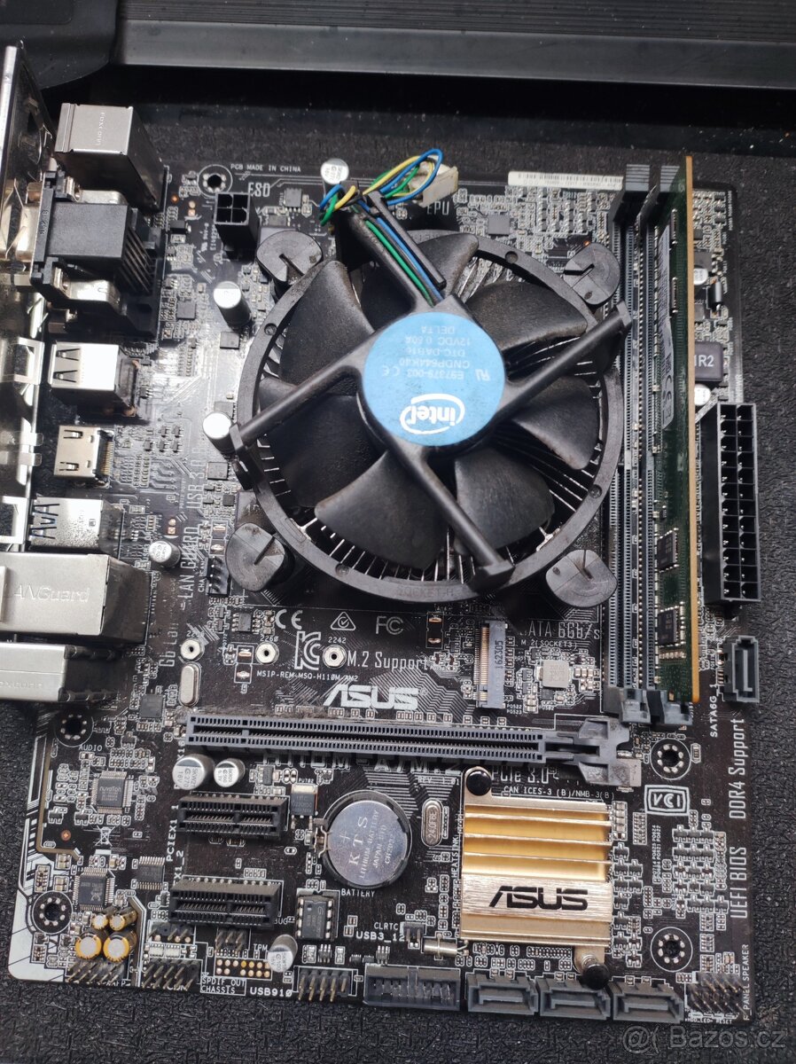 ASUS H110M-A/M.2 + Intel i3-6100 + 4GB DDR4 + chladič + I/O