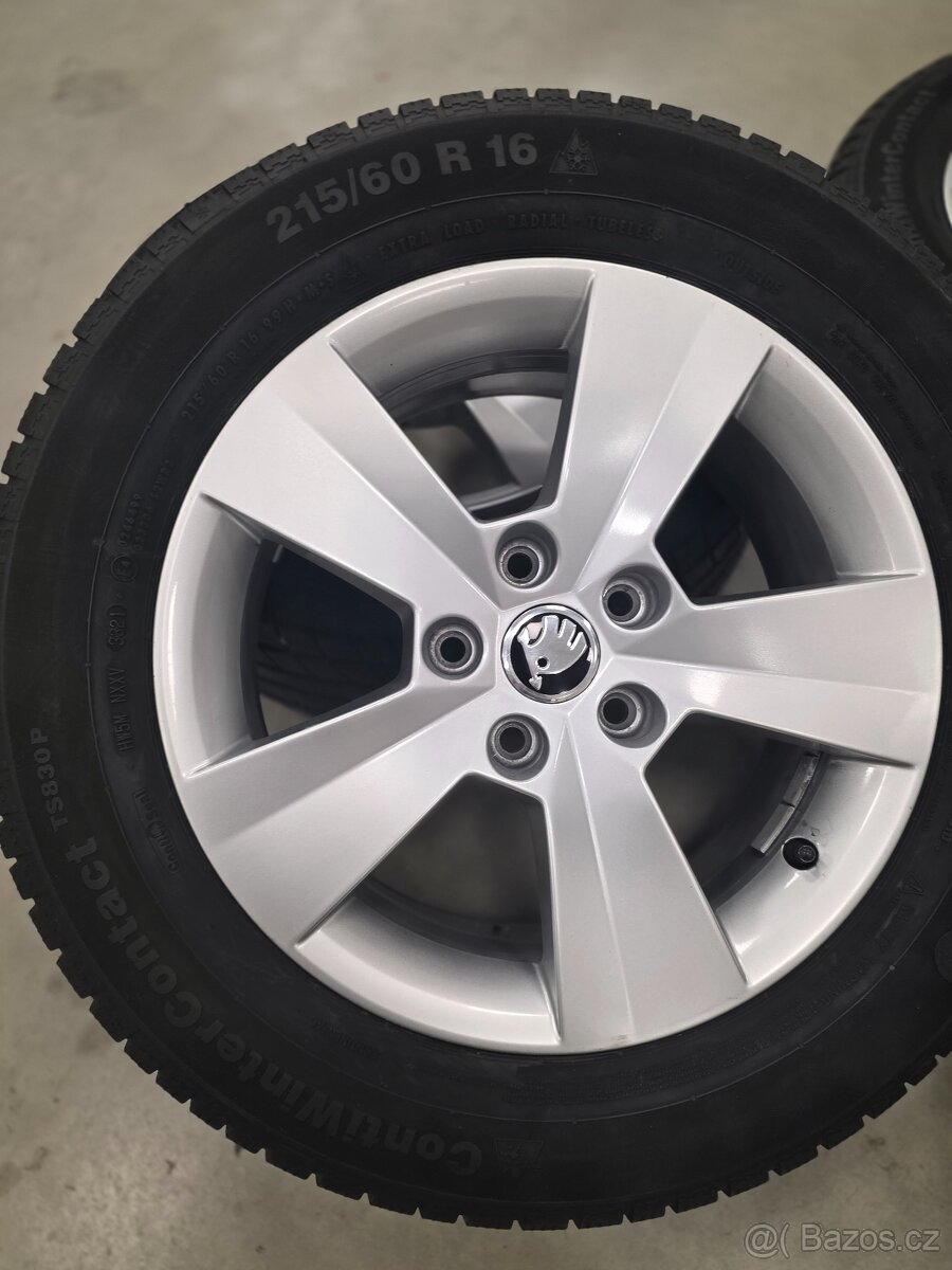 Zimni alu kola original superb, seat, skoda 215/60 r16