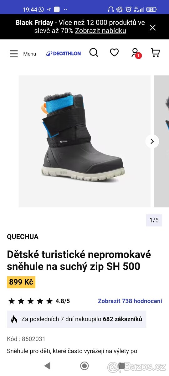 Dětské sněhule Decathlon Eu35