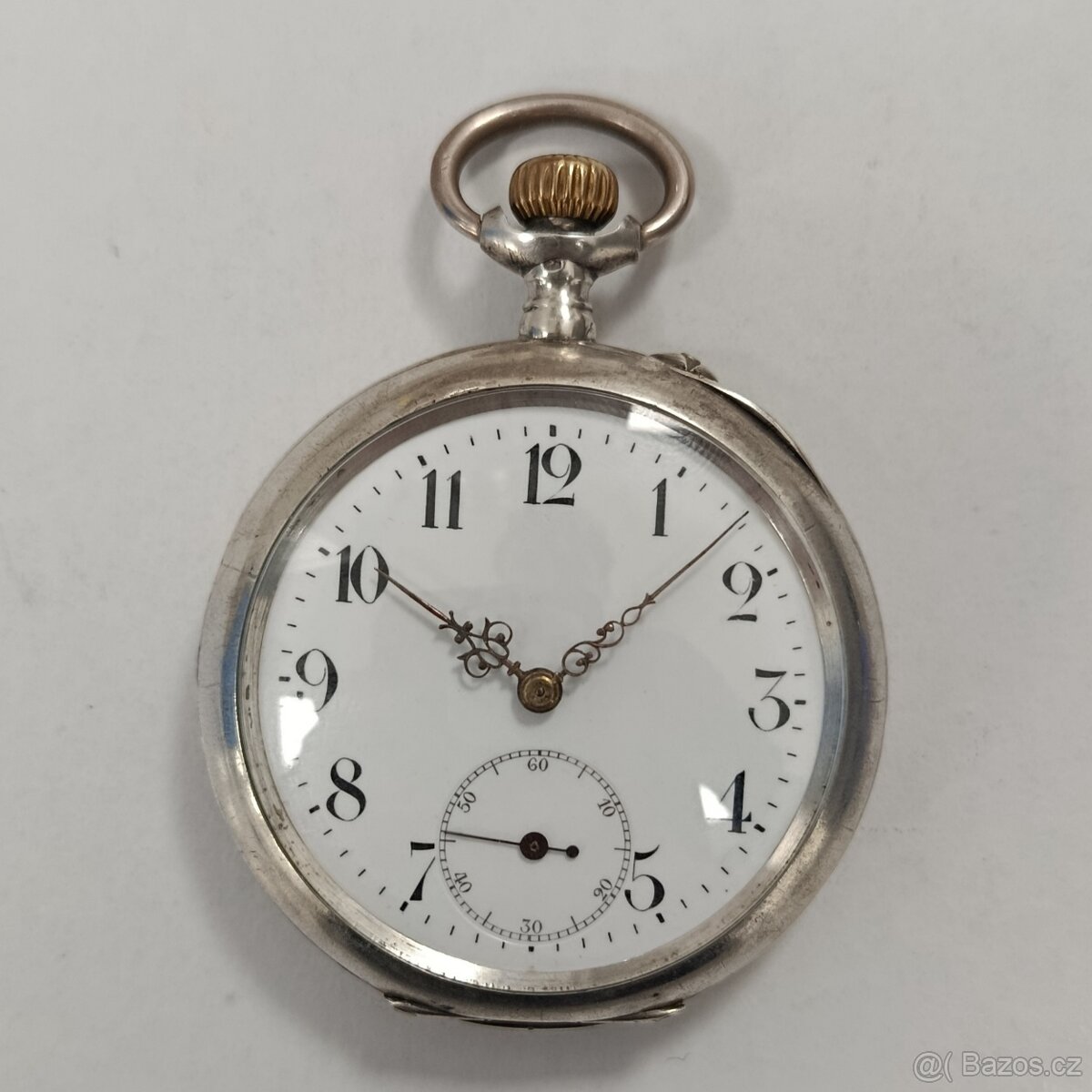Starožitné stříbrné kapesní hodinky HELLOS
