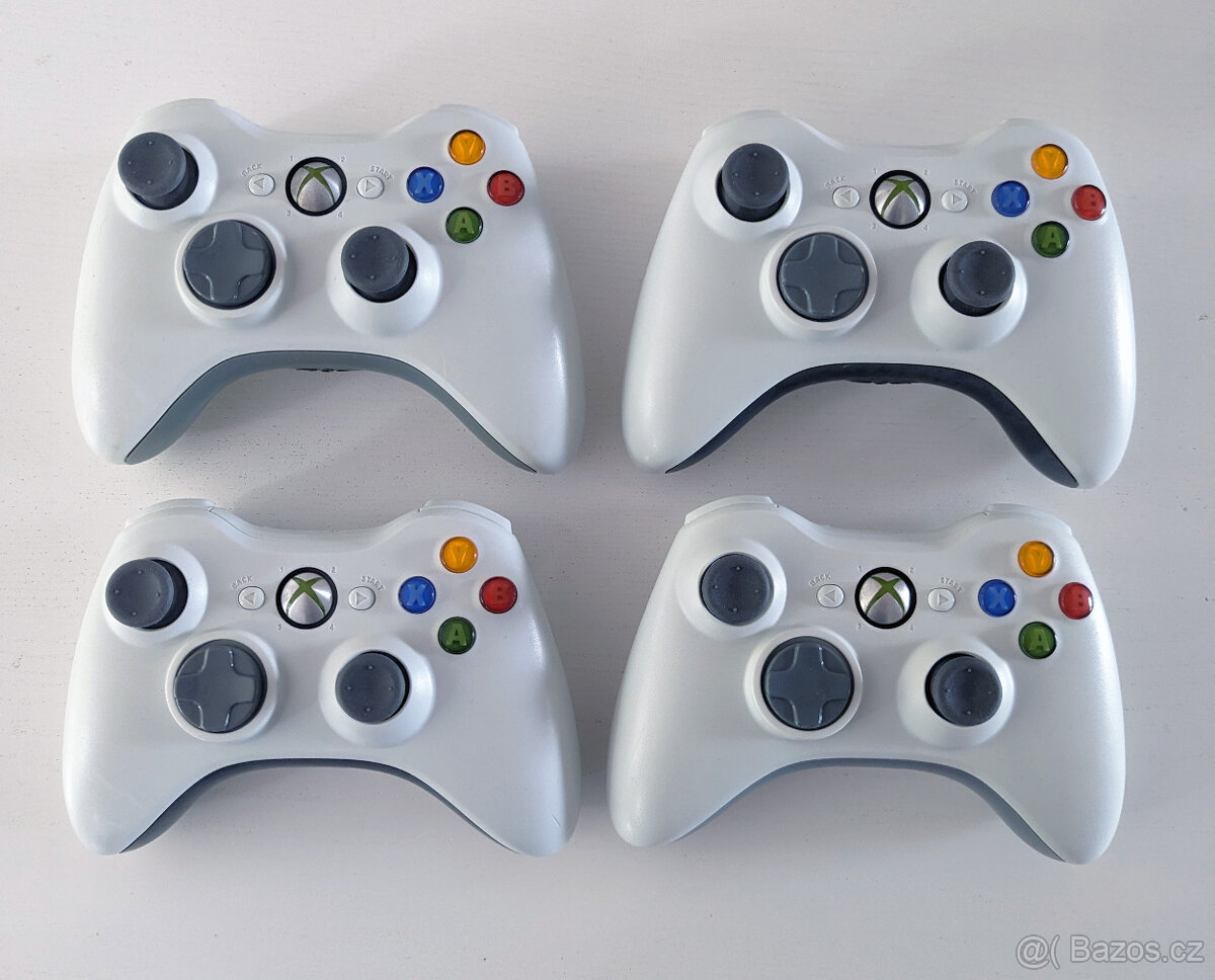 Bílé Xbox 360 ovladače, joypady - SUPER STAV