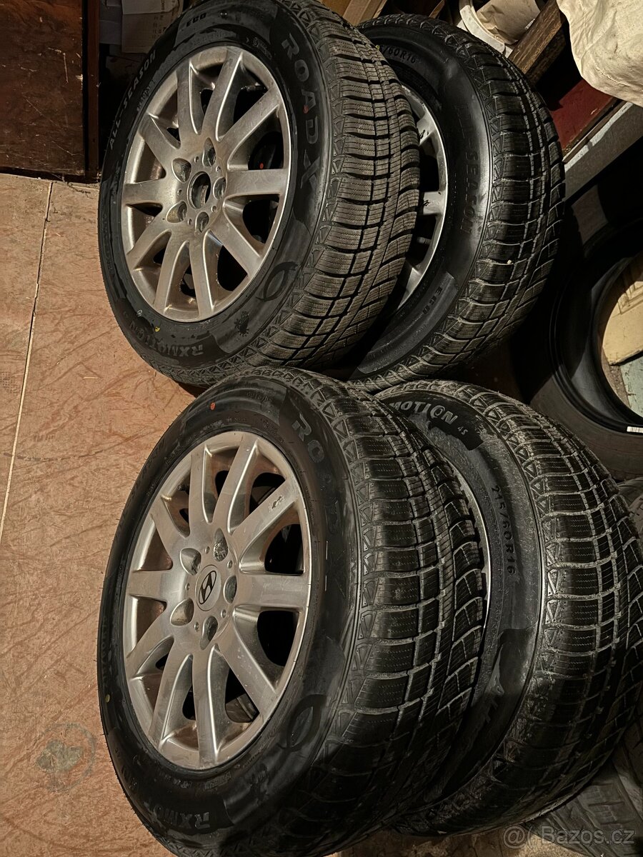 Pneu celoroční 4 nové 215/60 R16 plus alu disky zdarma