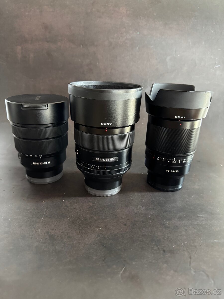 Objektivy Sony - 85 gm, zeiss 35 a 12-24 f4