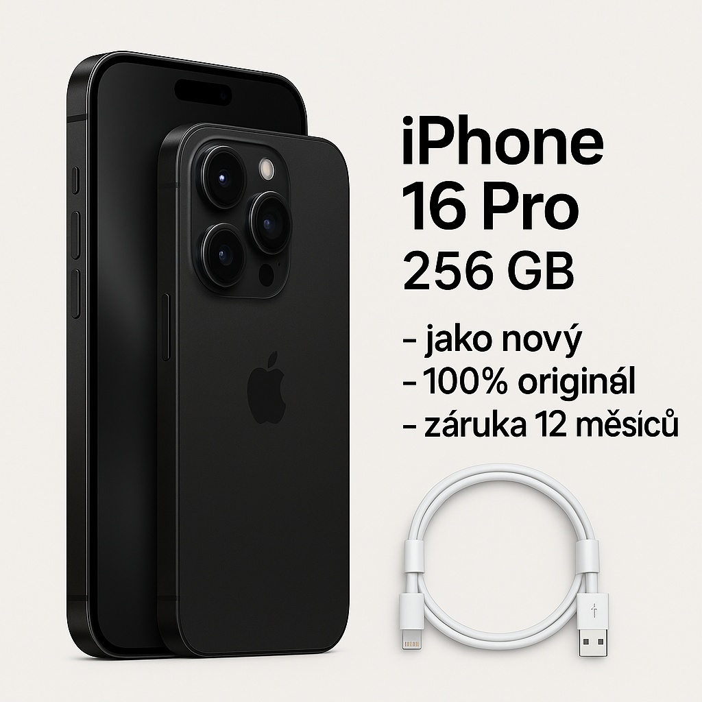 iPhone 16 Pro 256 GB – titanový elegán jako nový