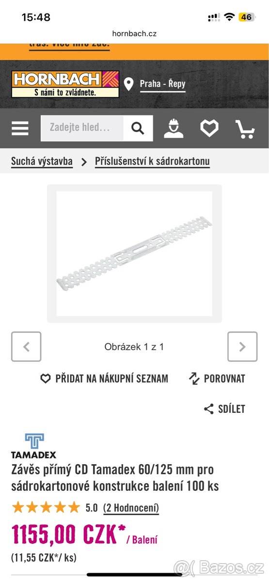 Přímý SDK závěs 125/1mm