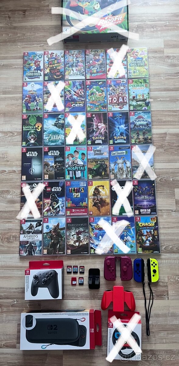 Hry Nintendo Switch Joycon SD karty a další věci