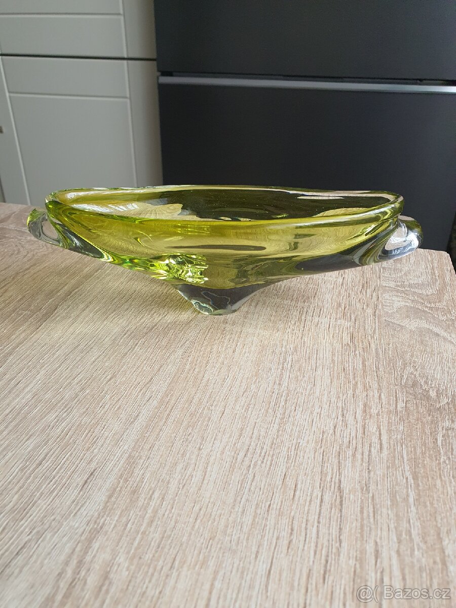 Hutní sklo Žardiniéra, miska