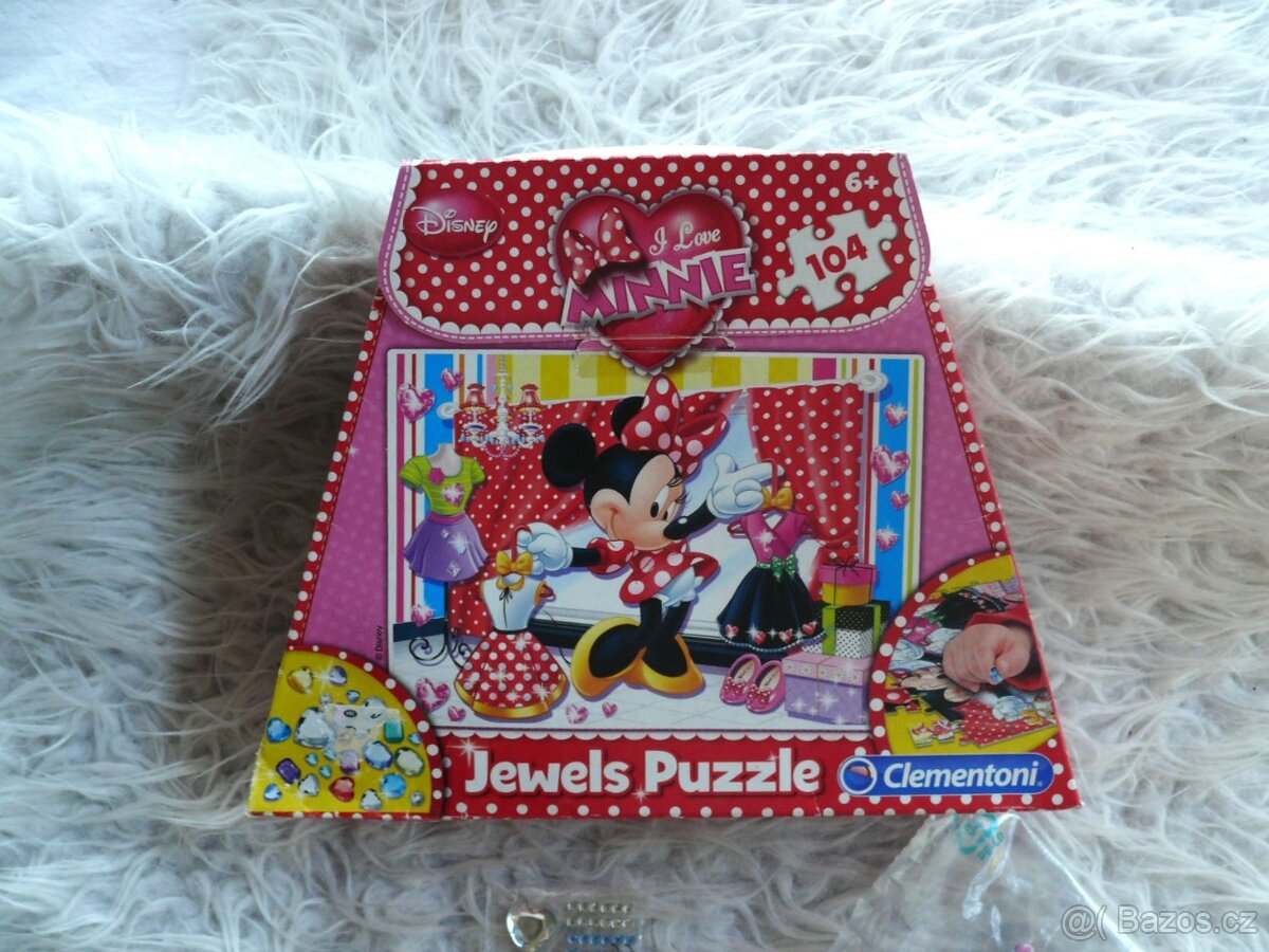 Puzzle myška Minnie s nalepovacími kamínky