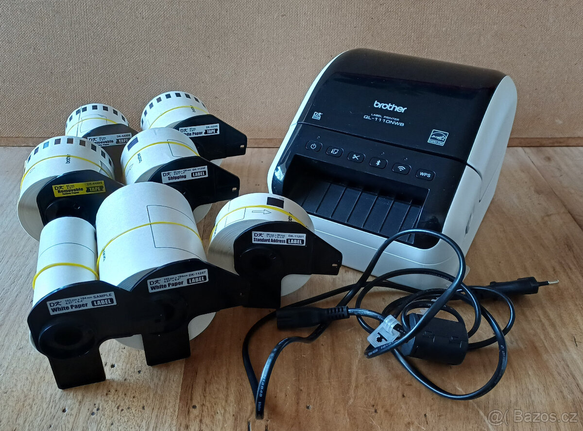 Profi tiskárna štítků Brother QL-1110NWB + 7 rolí