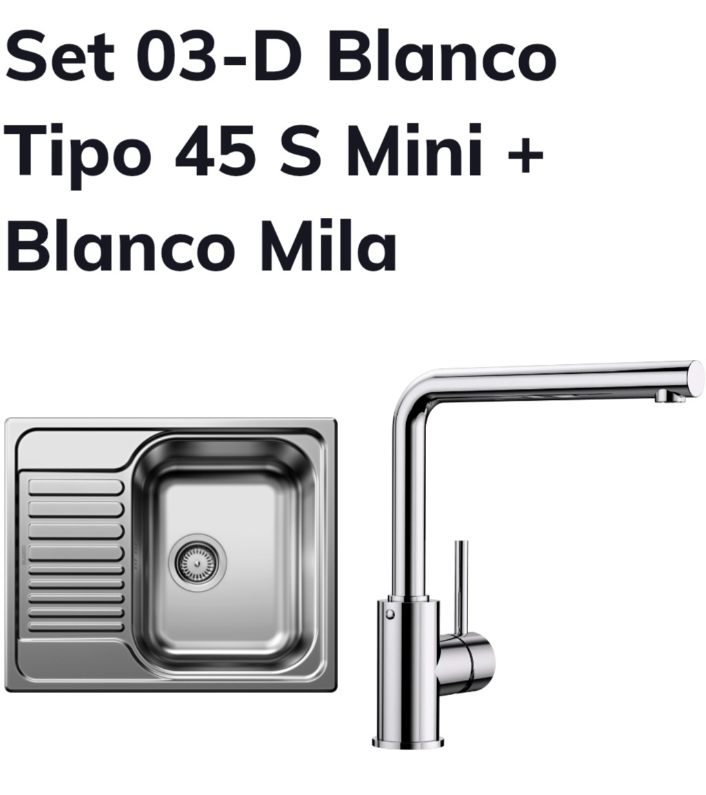 Dřez Blanco 45 S Mini + Baterie Blanco Mila