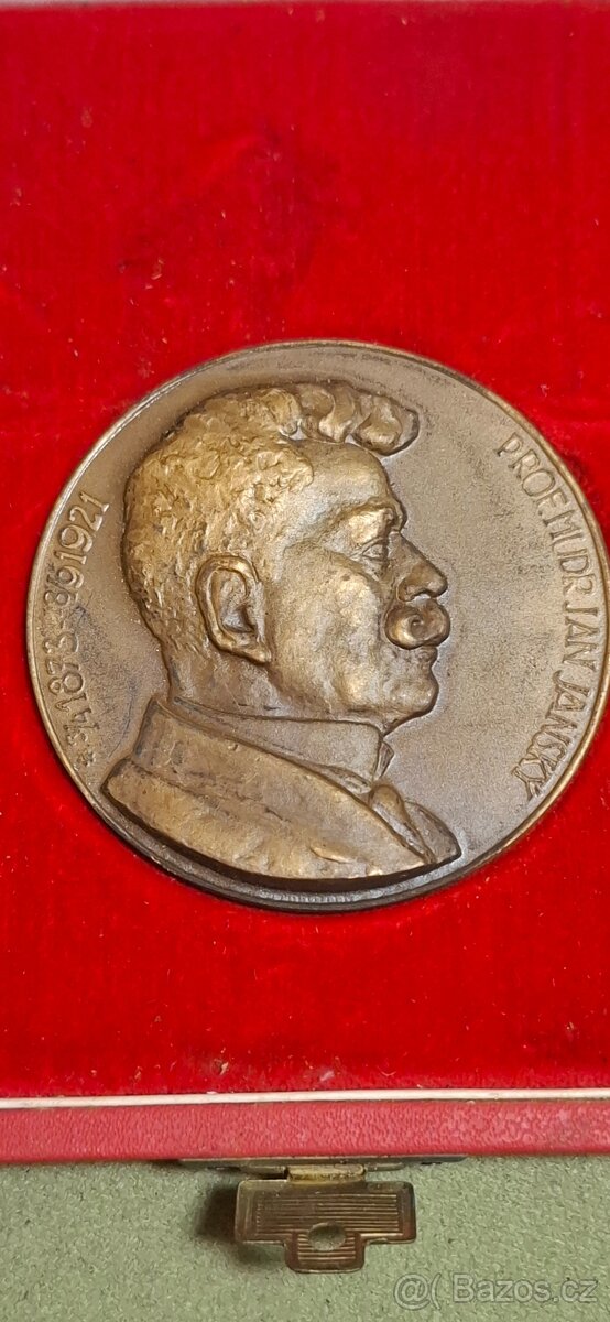 Janského plaketa s krabičkou