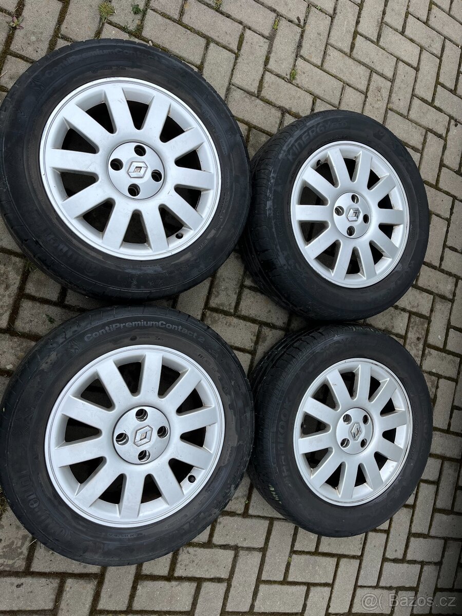 4x alu disky 4x100 R16, letní pneu