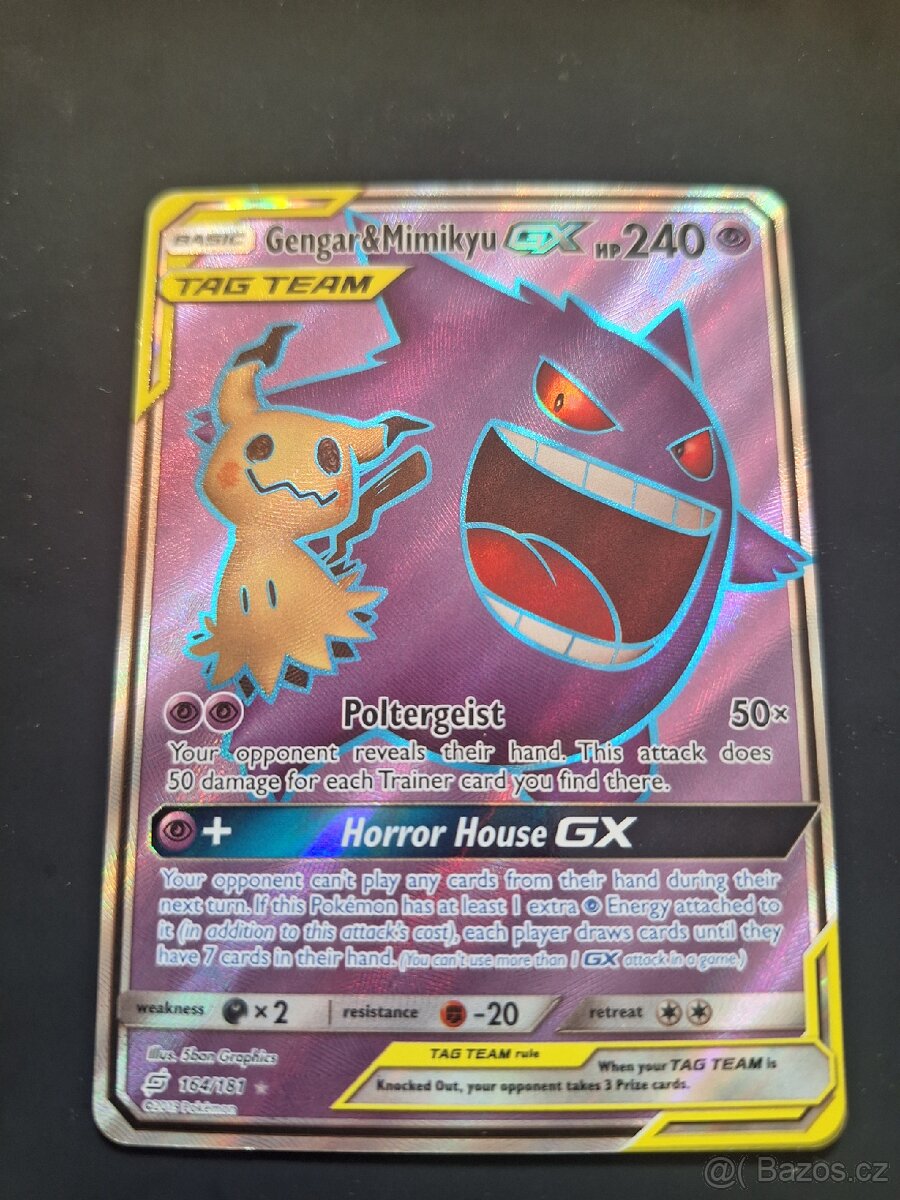 Pokémon gengar a mimikyu gx 164/181