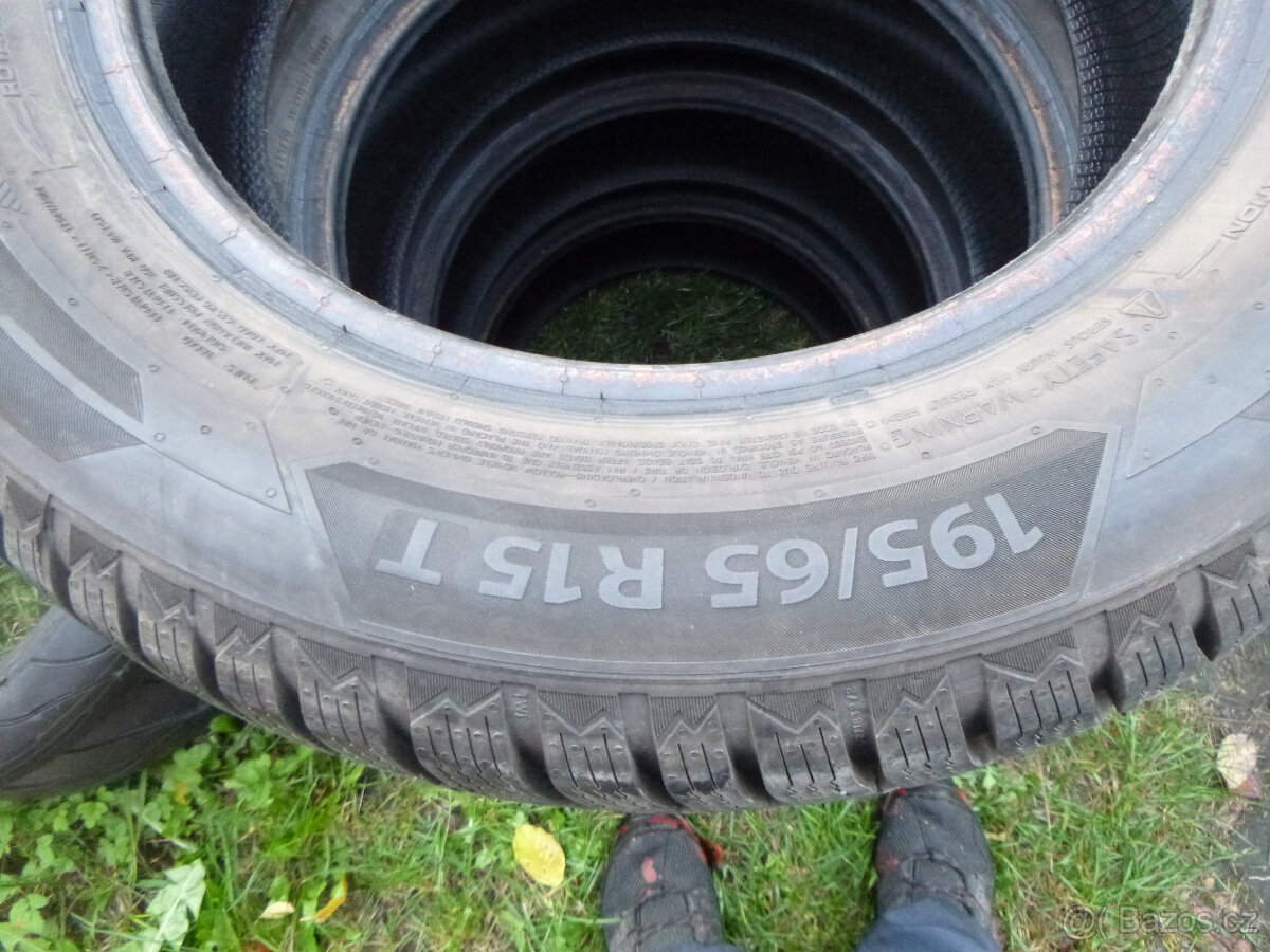 4x zánovní zimní pneu barum 195/65 r15 (8 mm,2024)