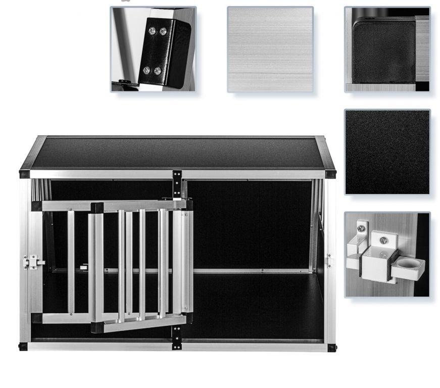 Hliníková přepravní klec pro psy, 89 × 69 × 50 cm, 13 kg