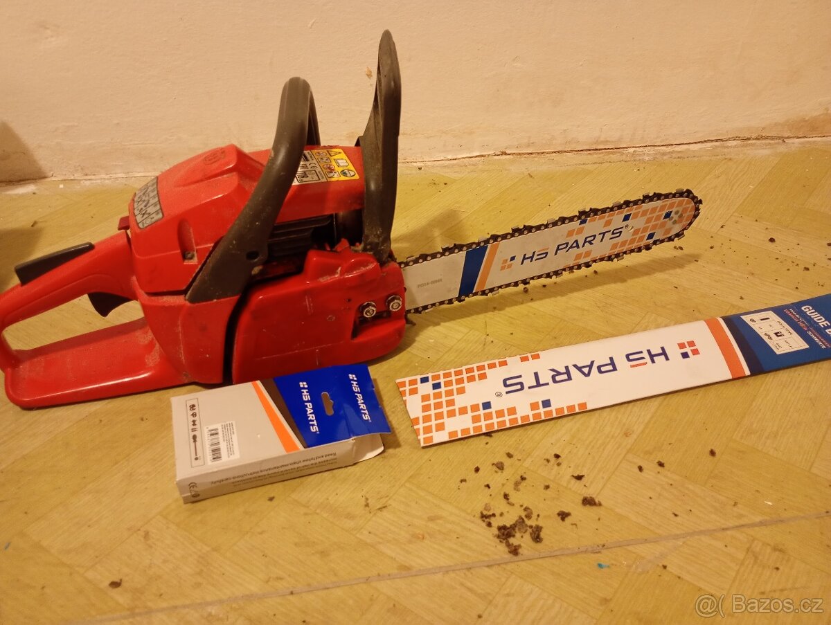 Husqvarna 120 Mark II, nová lišta a řetěz, záruční list