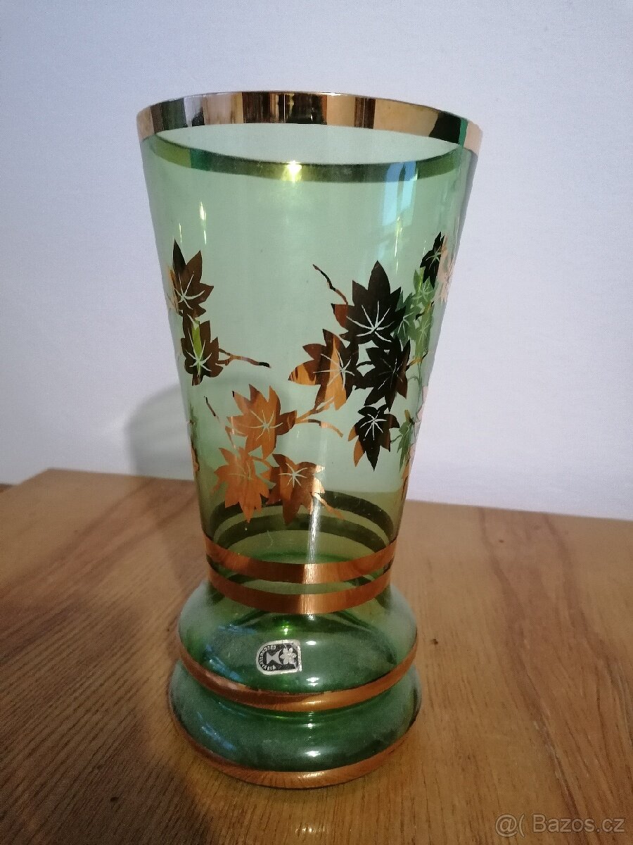 Váza na květiny se zlatým motivem RETRO