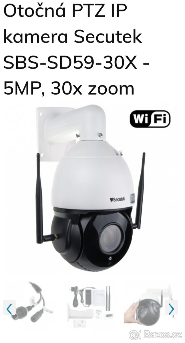 4G PTZ IP kamera secutek na místa bez el.proudu