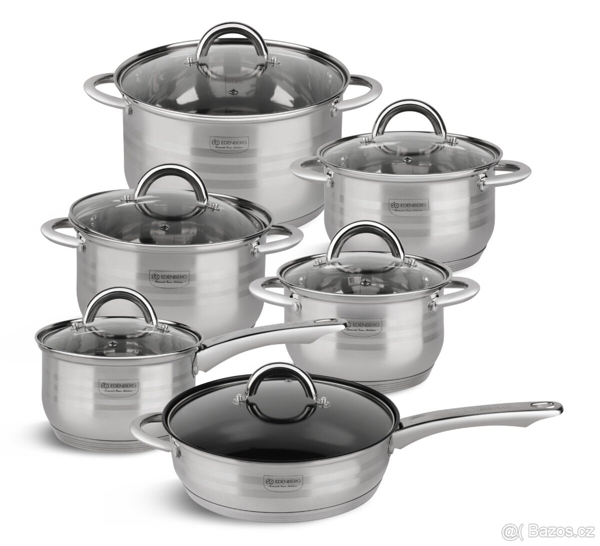 Sada hrnců Edenberg s pánví s mramorovým povrchem 12ks EB-40