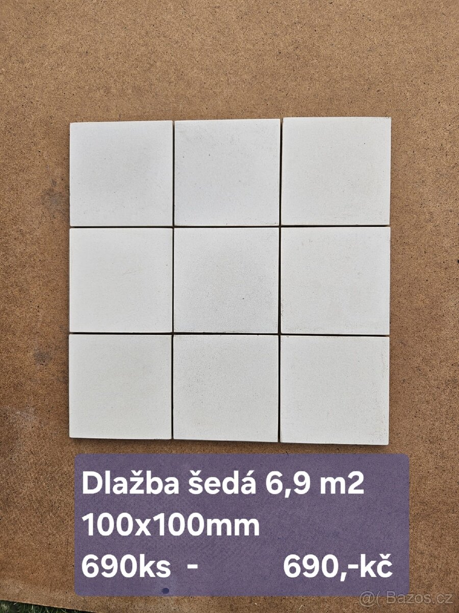 Dlažba 100 x 100 mm různé druhy