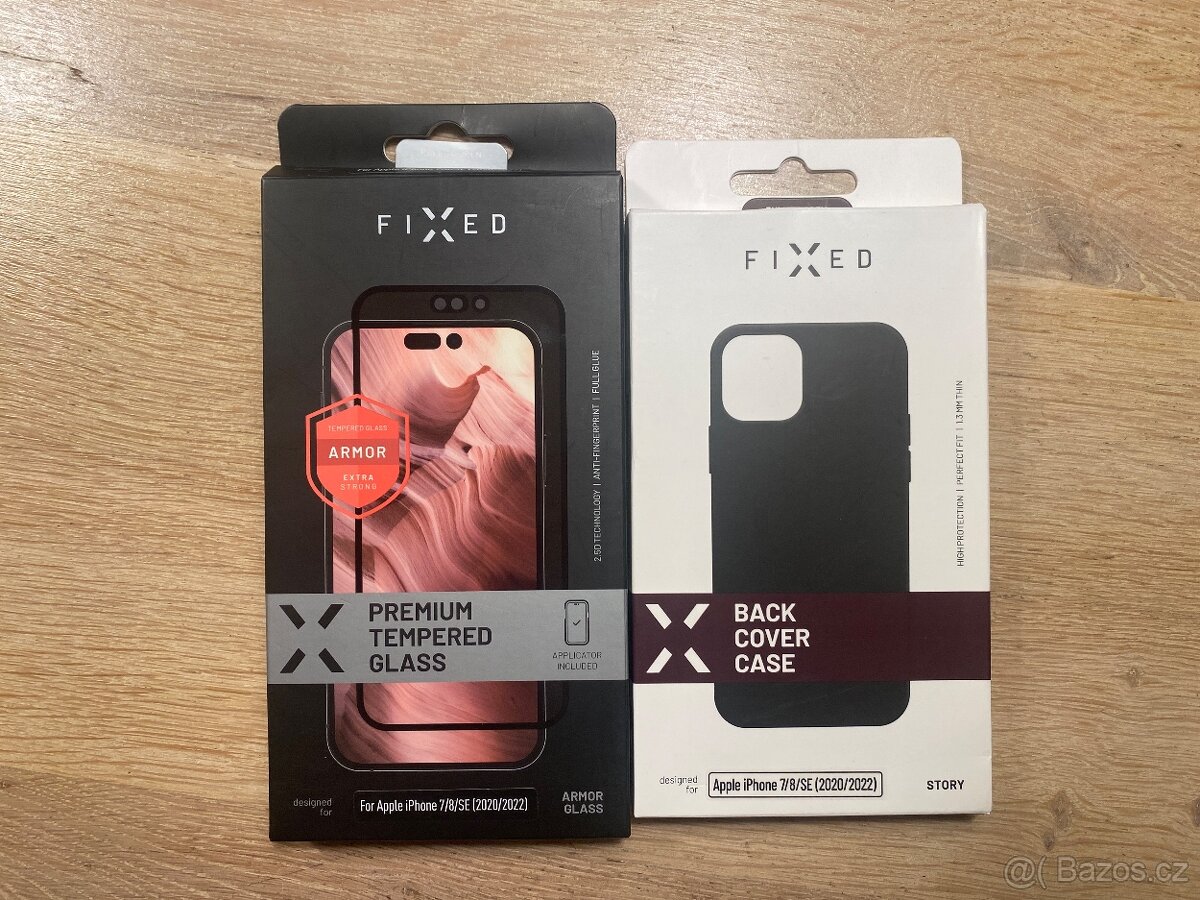 iPhone 7/8/SE (2020/2022) ochranné pouzdro černé + sklo