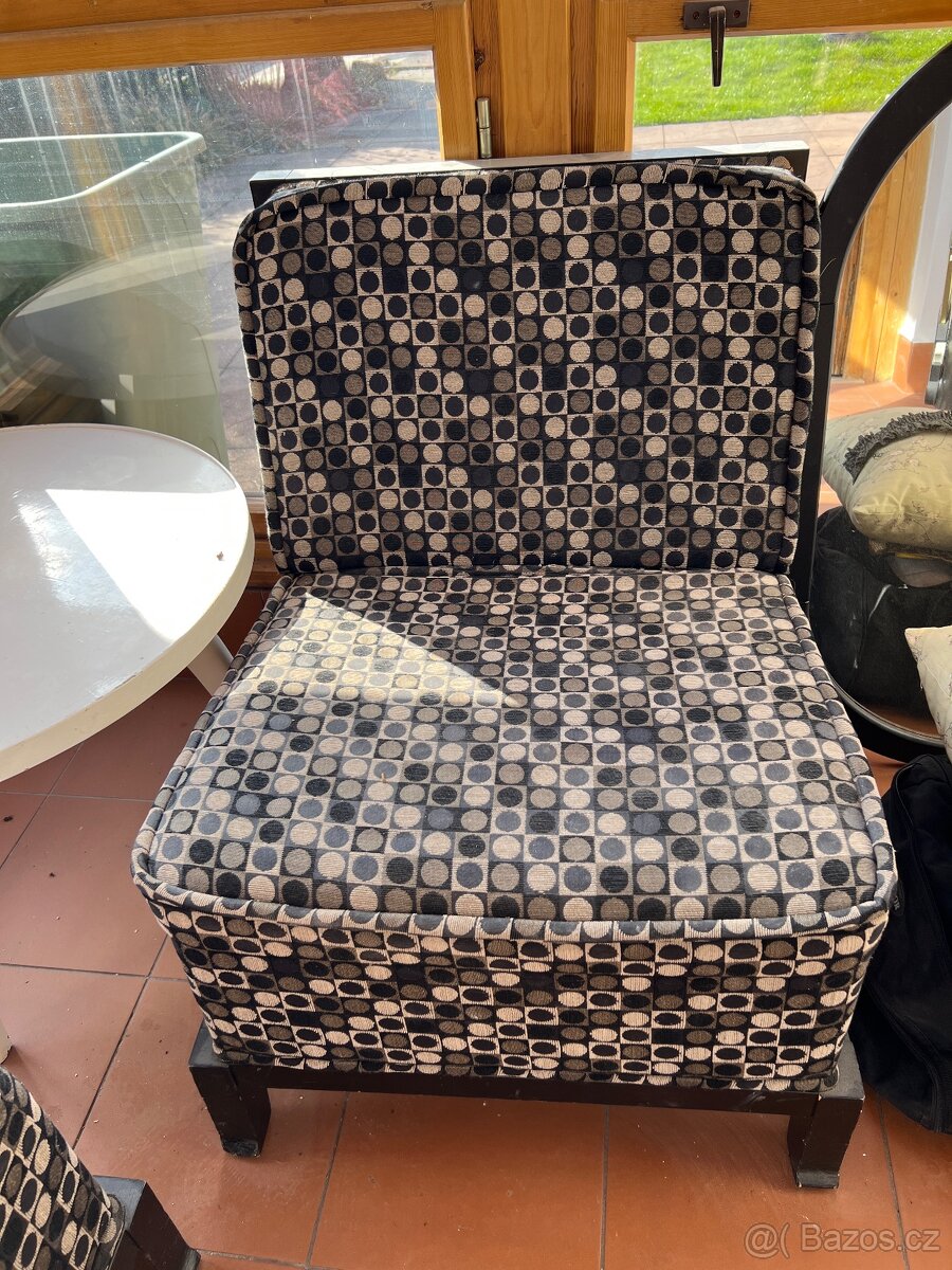 Křeslo 2x - černá, šedá