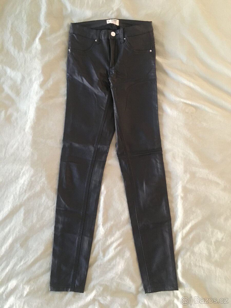 Černé koženkové skinny kalhoty Tally Weijl