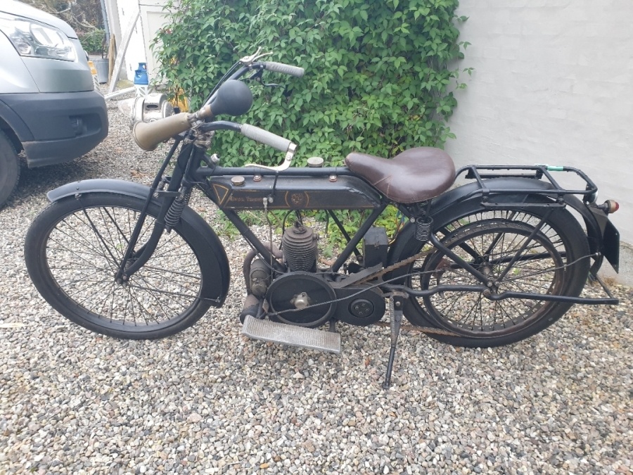 Veteran motocykel Bown Villiers rv 1916 270ccm s TP