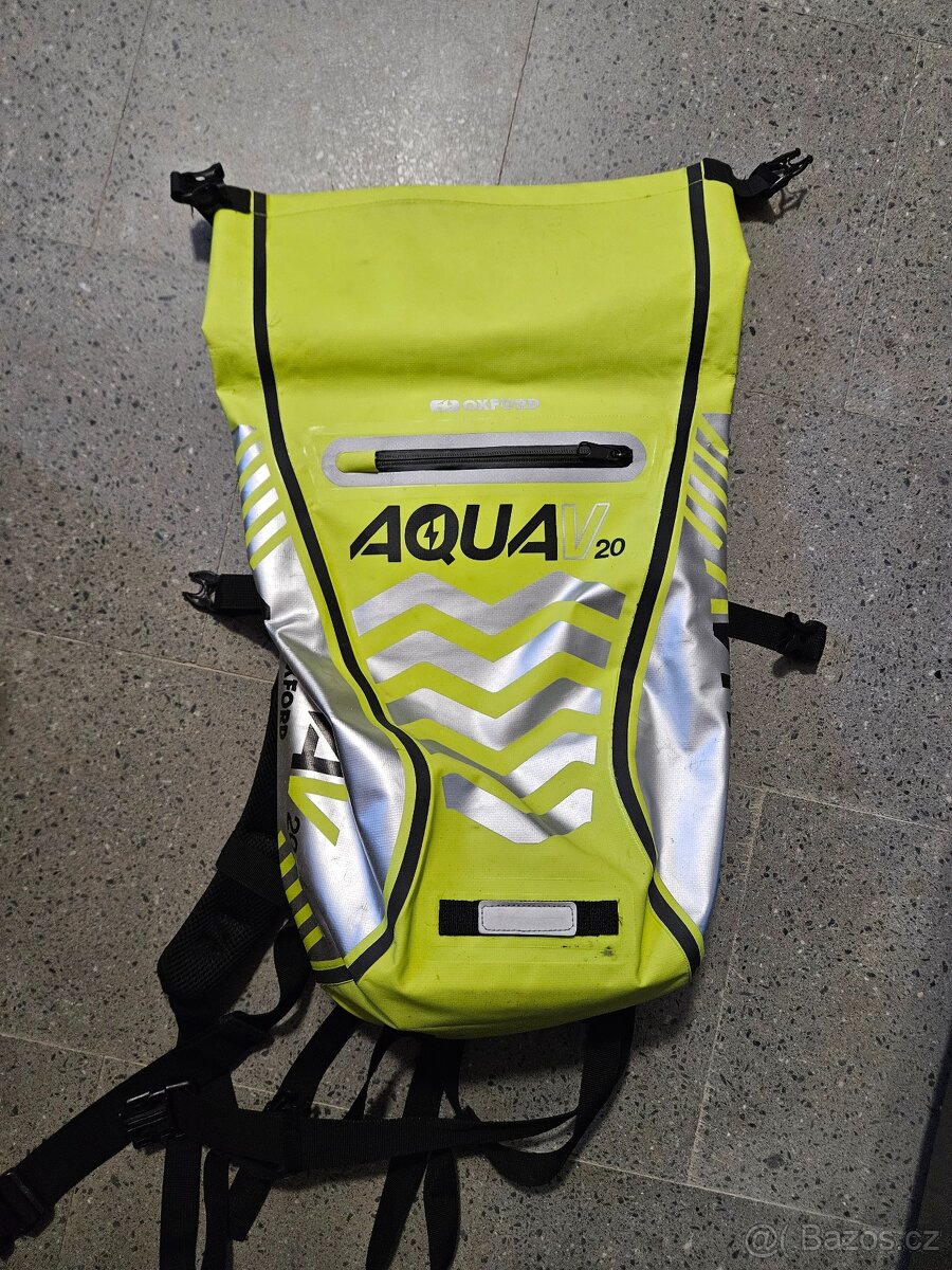 Vodotěsný batoh na motorku Oxford AQUA V20 fluo žlutý