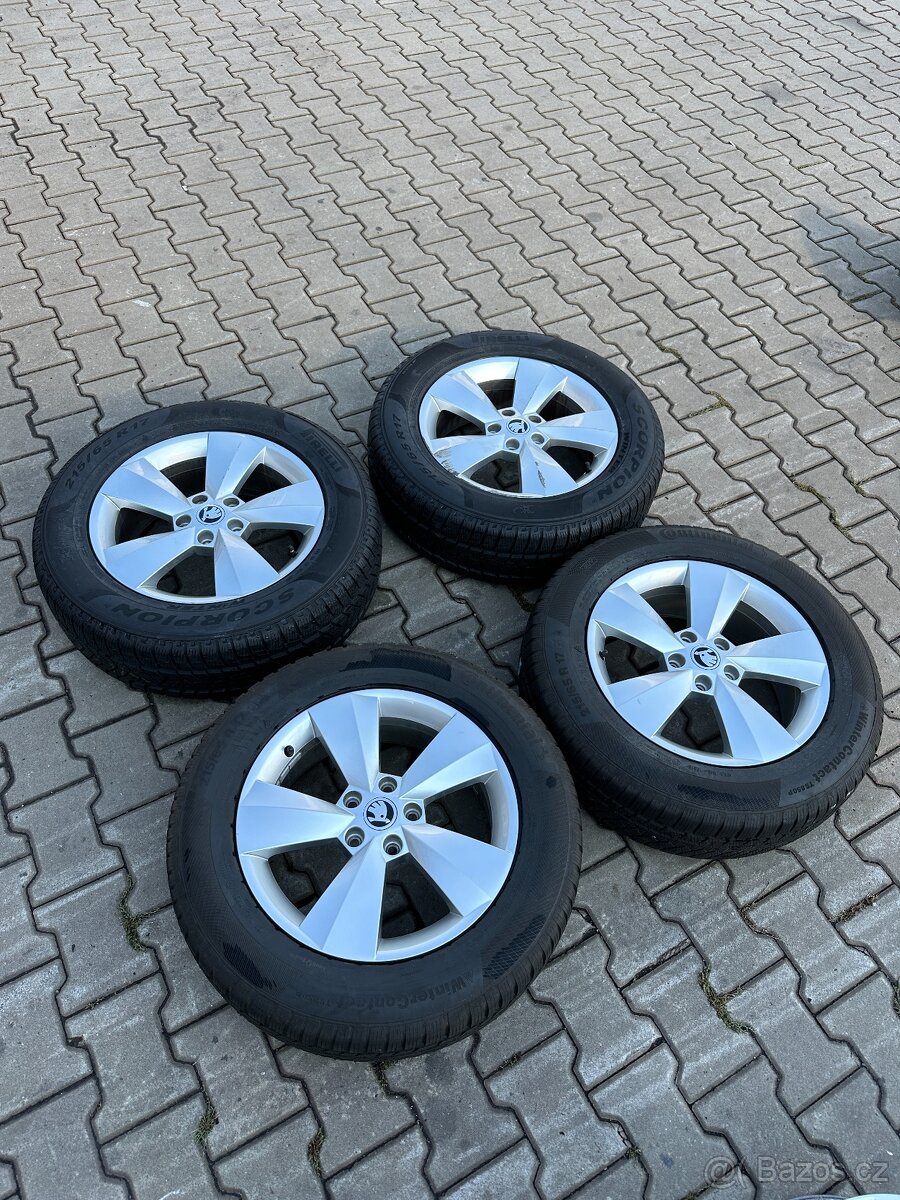 Komplet alu Škoda Kodiaq 5x112r17+215/65r17 zimní