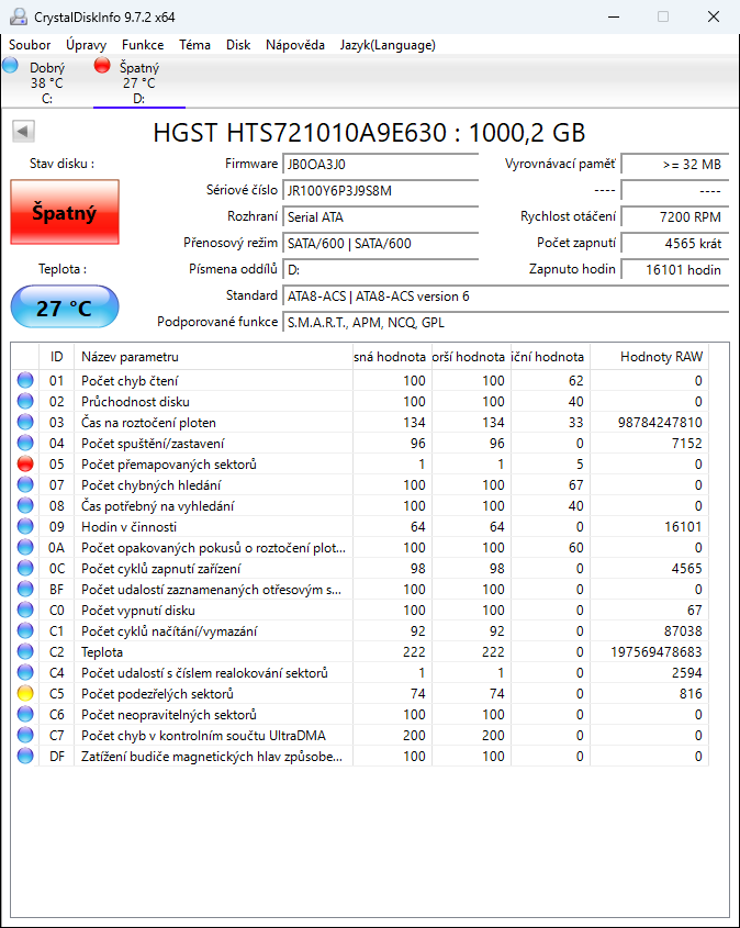 Pevné disky na součástky do notebooku 2.5" sata