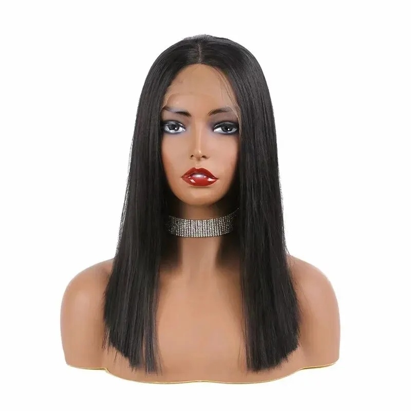 Nová černá rovná Lacefront paruka