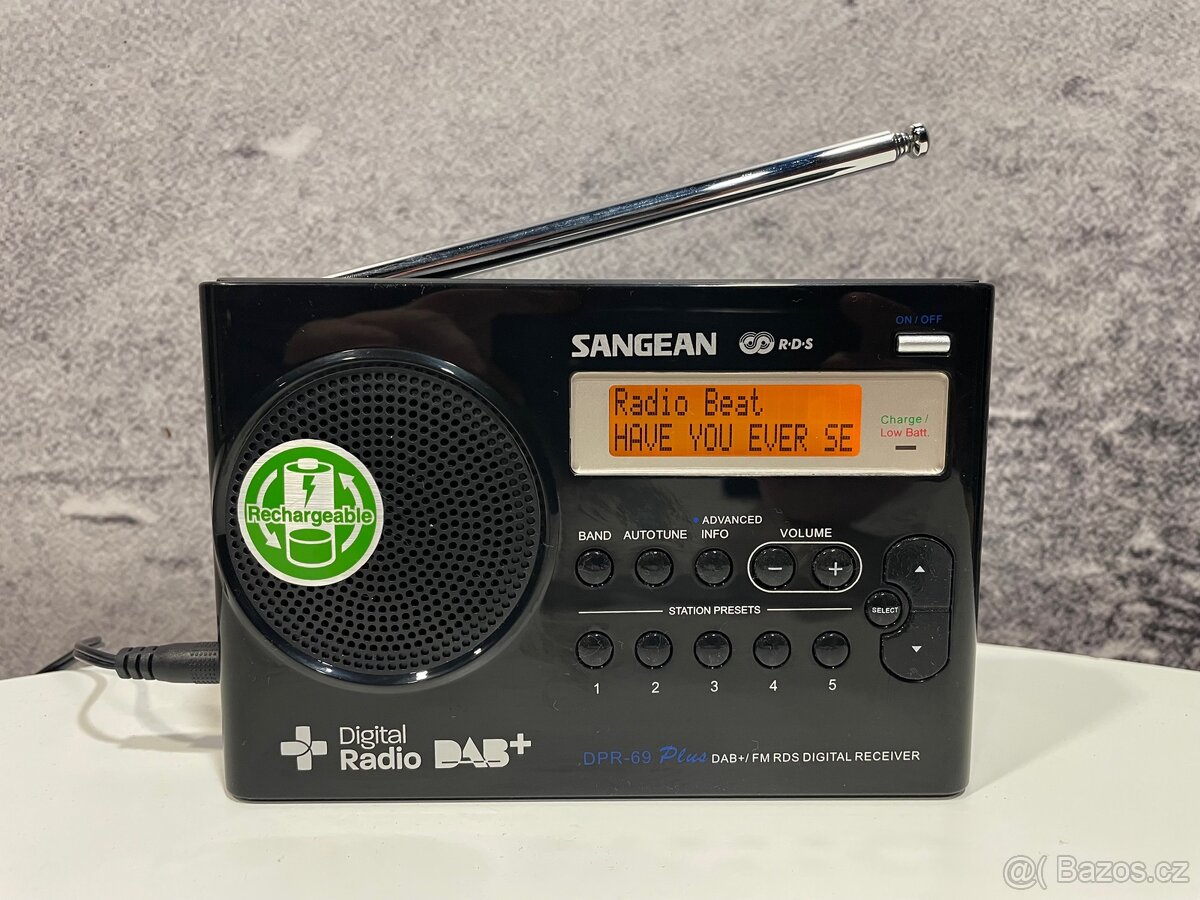 Sangean DPR-69+-BK přenosné rádio DAB+, FM