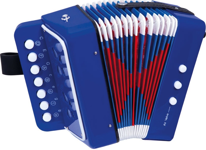 Tahací harmonika dětský/akordeon modrý tlačítkový