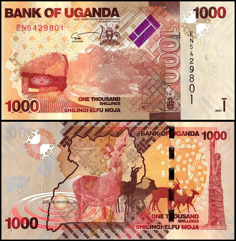 Uganda - 1000 Šilinků bankovka, 2021, UNC
