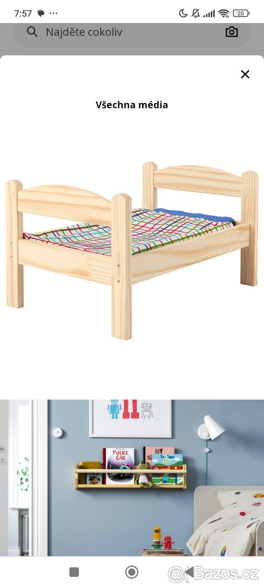 Dřevěná postýlka pro panenky