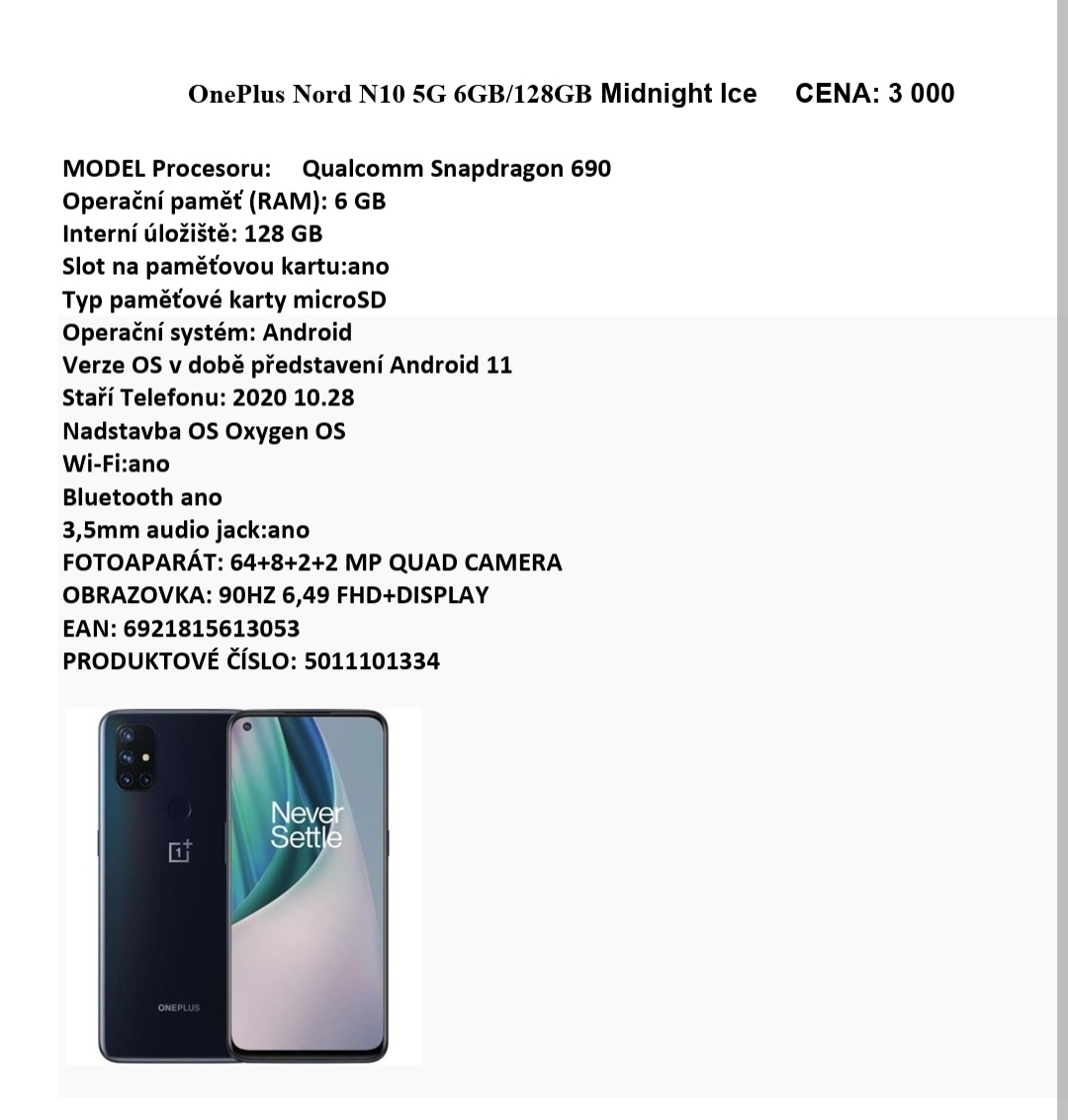 Prodám telefon OnePlus Nord