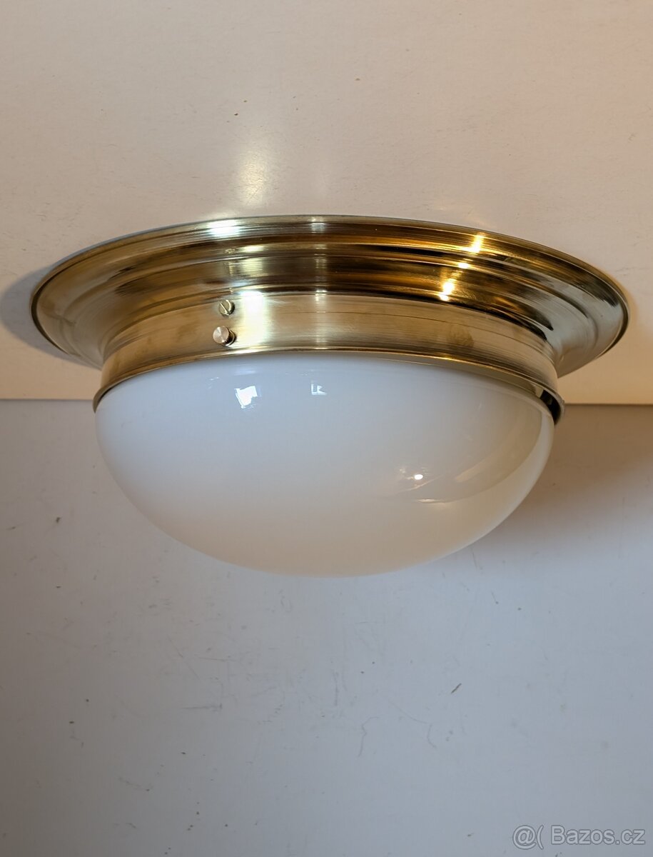 mosazný nízký lustr stropnice lampa výška 13 cm