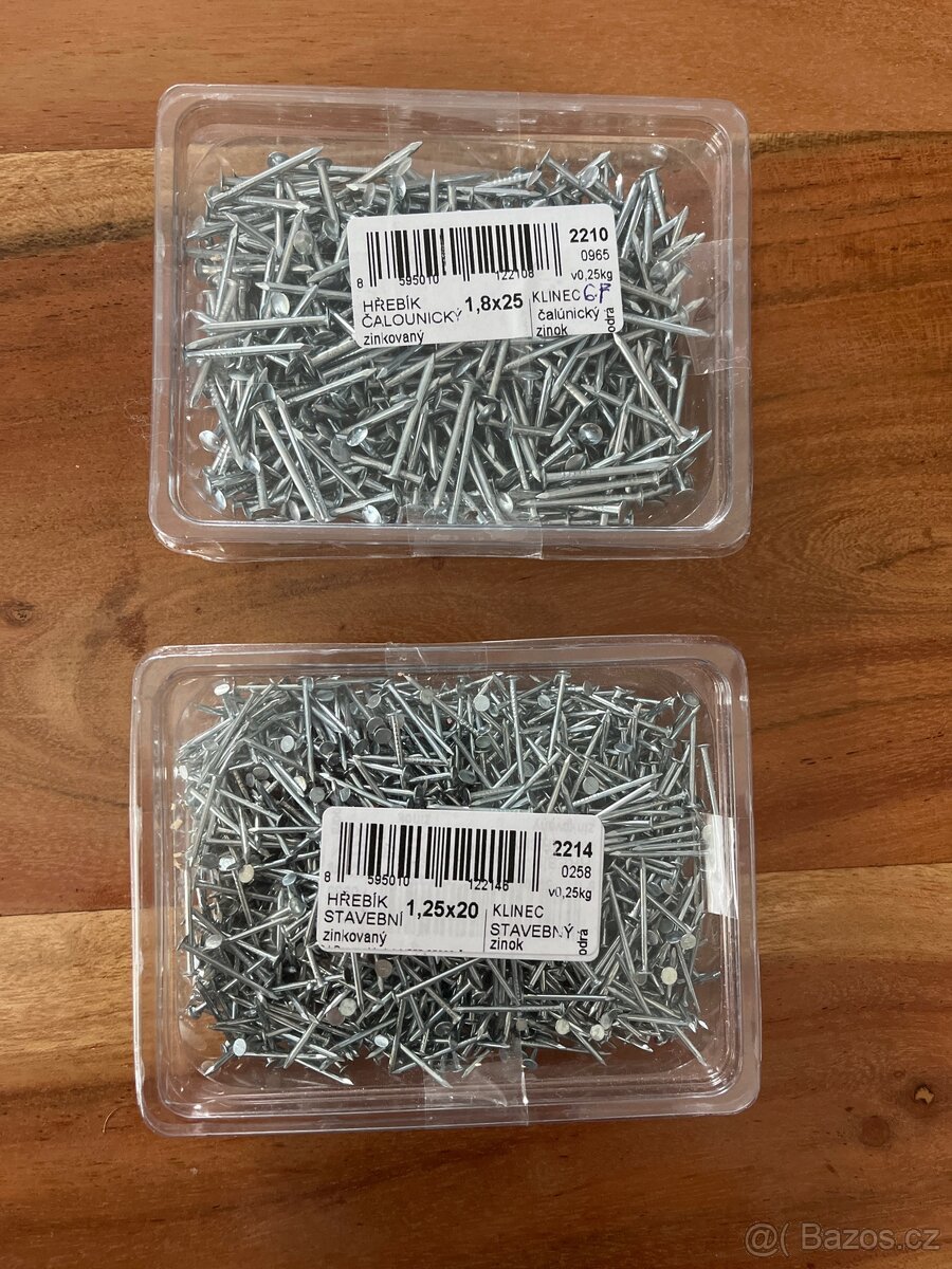 250g hřebík stavební + 250g čalounický