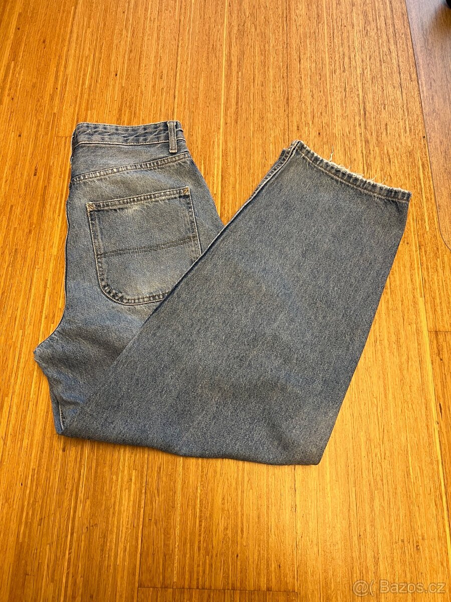 Bershka džíny modré baggy vel. 36