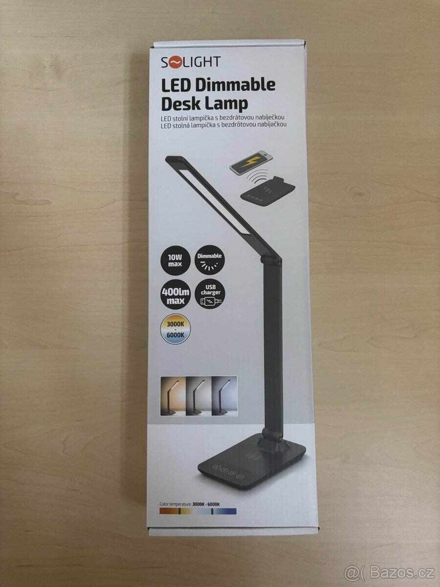 Stolní LED lampička Solight stmívatelná, 10W, bezdrátové nab
