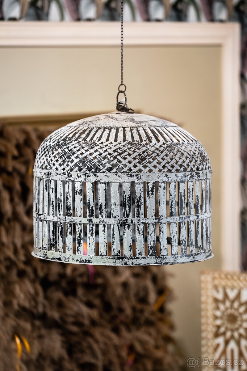 lampa kovová velká indie modrá obývací pokoj ložnice kuchyň
