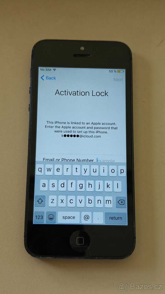 iPhone 5 iCloud blokace