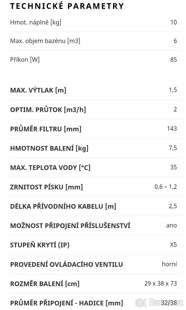 Kompletní písková filtrace Swing plus 10