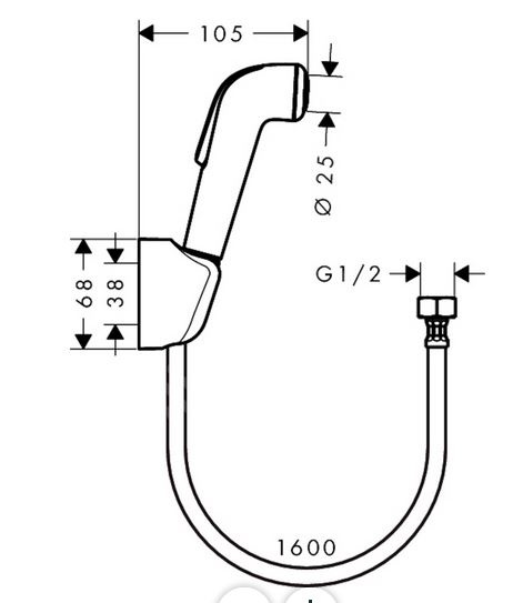 Bidetová sprška Hansgrohe 32122000