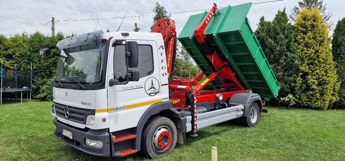 MERCEDES-BENZ ATEGO 1222 HÁKOVÝ NOSIČ + HYDRAULICKÁ RUKA