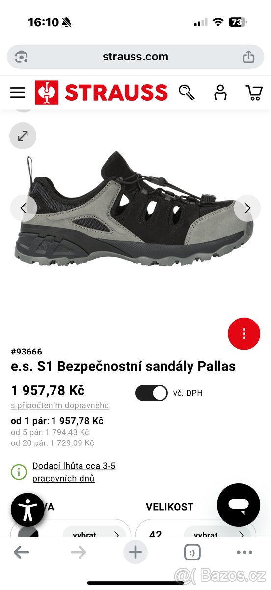 Pracovní boty sandály STRAUSS