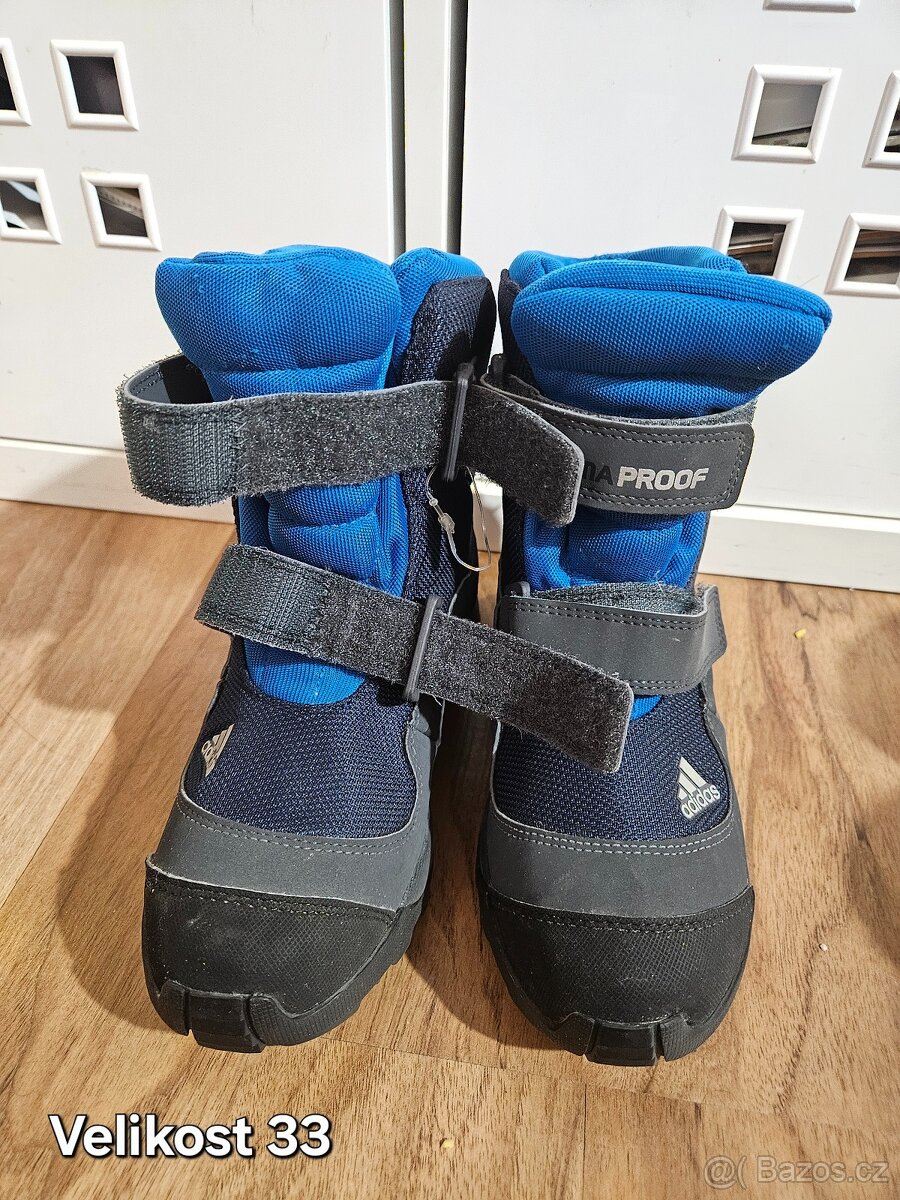 Dětské zimní boty Adidas modré velikost 33
